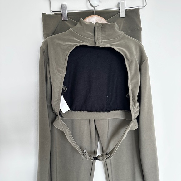 Dance Custom Olive Green Long Sleeve Crop Top and Pant Set - adult medium - Picture 3 of 4
